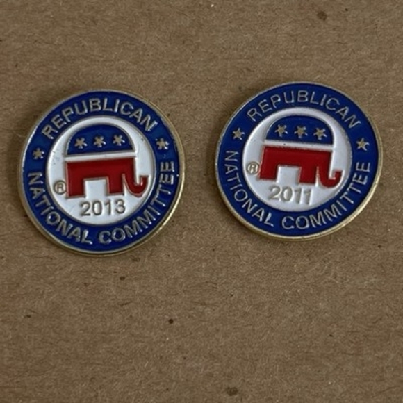 Other - RNC Republican National Committee GOP Elephant Lapel Pin Set 2011 2013 Pair EXC